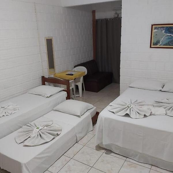 Quarto do Chalé Apart Hotel, em Bonito - MS