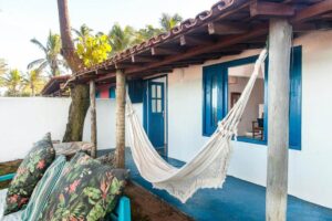 Varanda da Pousada da Barra em Caraíva, em Caraíva na Bahia - BA