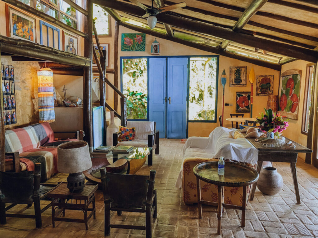 Sala de casa pet friendly em Ubatuba