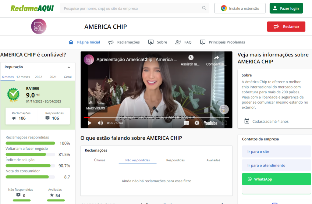 America Chip no Reclame Aqui em Chip Internacional Zanzibar