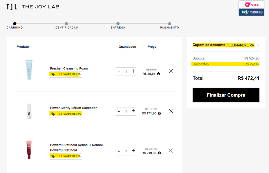 Garanta 10% de desconto em todas as compras na The Joy Lab com meu cupom.