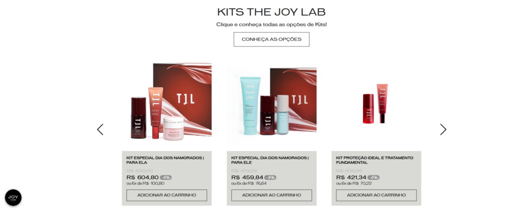Site The Joy Lab com desconto acumulativo com o cupom TJLLIVIAPEREIRA