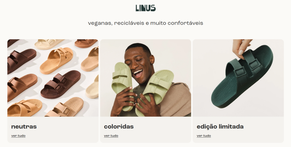As sand&aacute;lias Linus s&atilde;o veganas e voc&ecirc; pode adquirir com desconto exclusivo