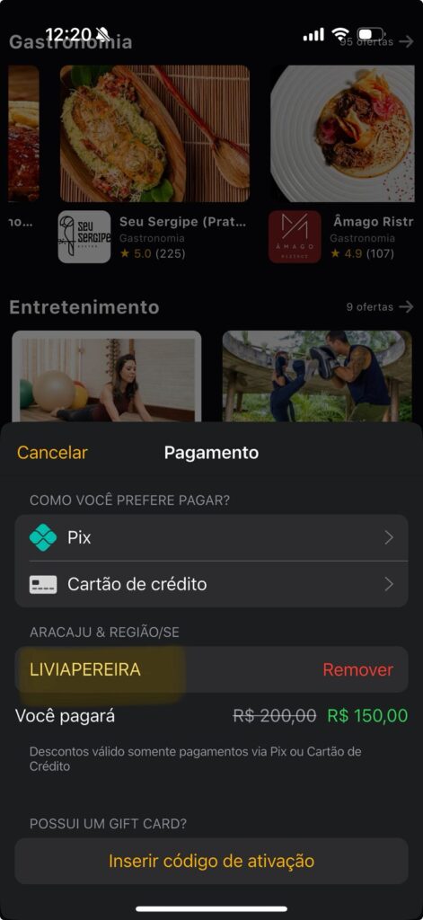 carrinho prime gourmet aracaju com desconto LIVIAPEREIRA