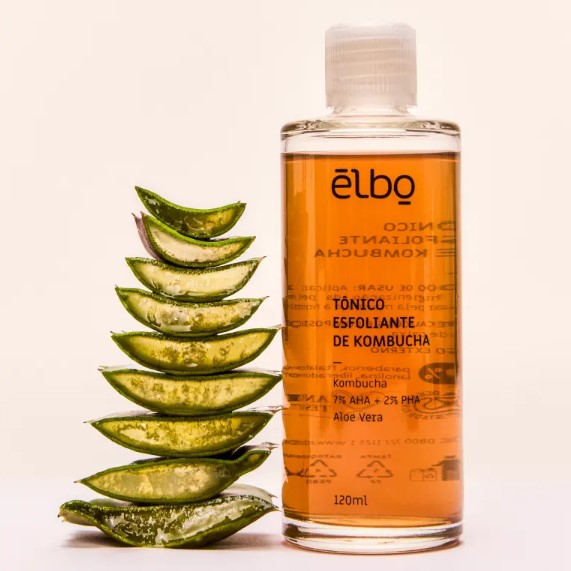 Tônico facial para todo tipo de pele. Elbo Kombucha equilibra pH, controla oleosidade e atenua aparência dos poros.