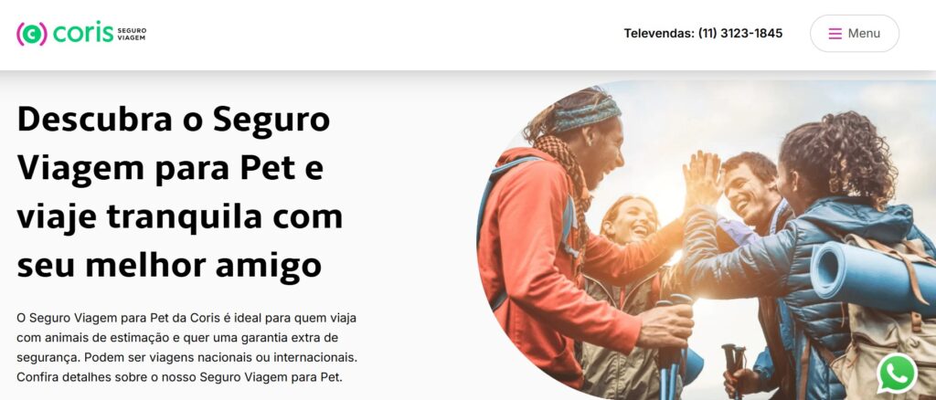 Coris Seguro Viagem para pet