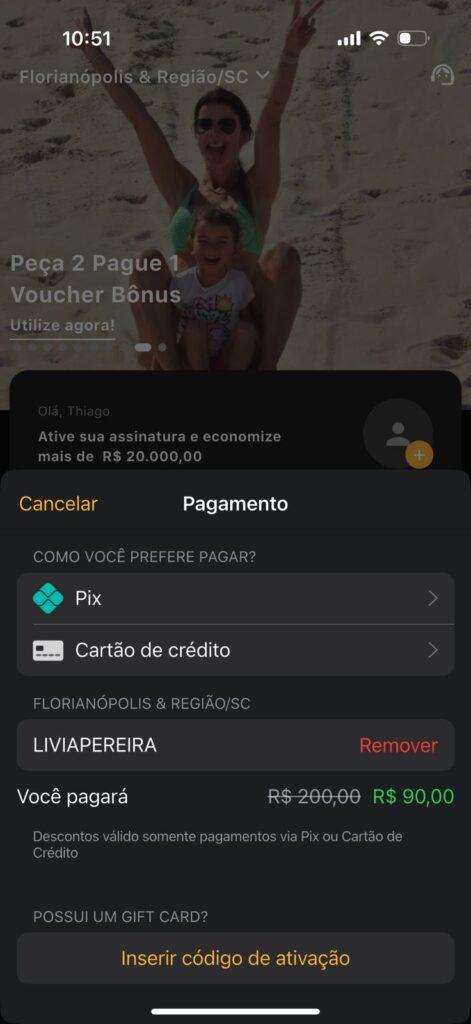 cupom LIVIAPEREIRA no Prime Gourmet Florianópolis