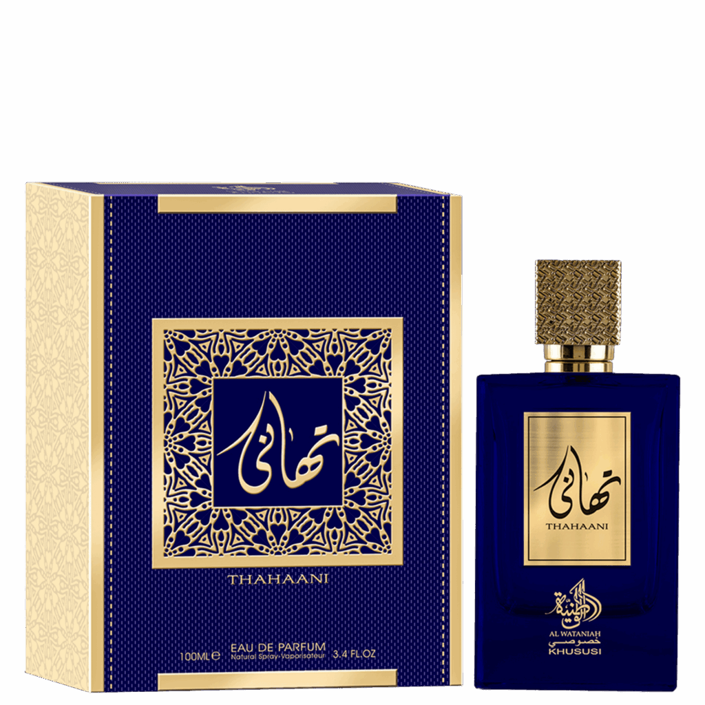 Thahaani &eacute; um perfume Al Wataniah unissex oriental arom&aacute;tico. Uma fragr&acirc;ncia que inspira a descobrir as coisas boas que vir&atilde;o.