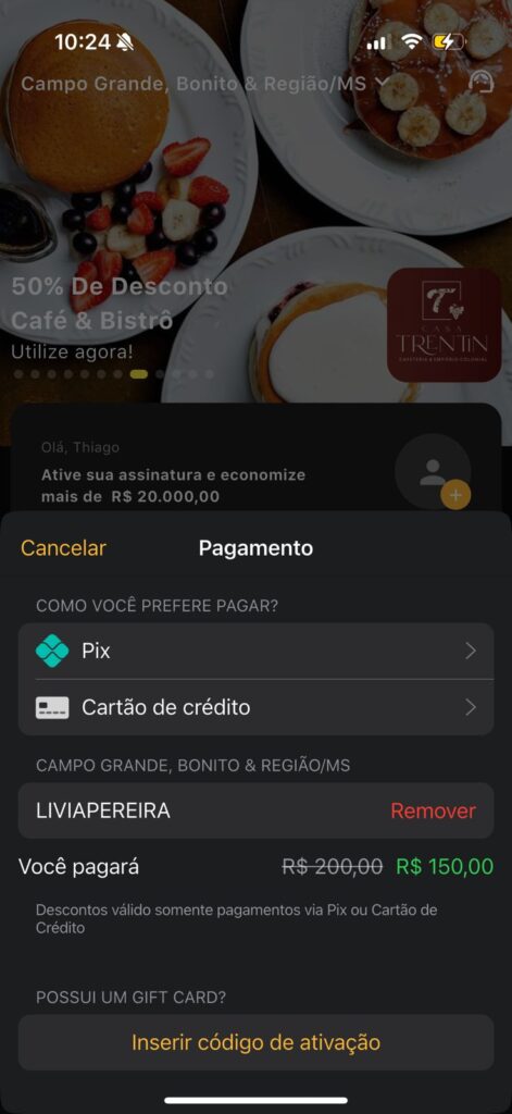 Prime Gourmet Campo Grande, Bonito com cupom de desconto LIVIAPEREIRA