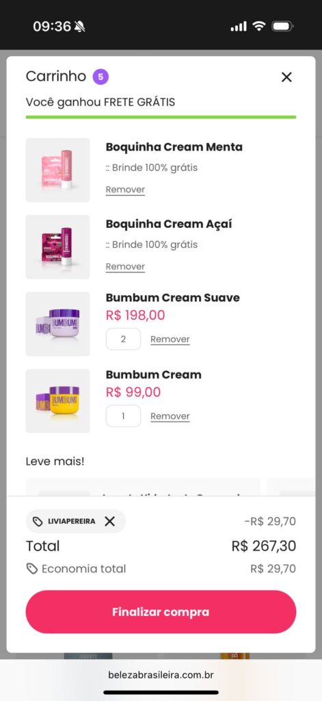 Cupom Bumbum Cream LIVIAPEREIRA para 10% de desconto