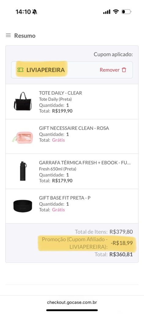 Cupom LIVIAPEREIRA para 5% de desconto Go Case