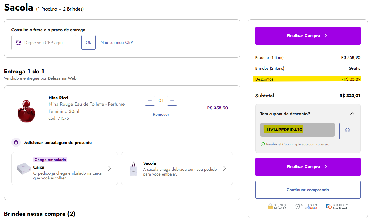 perfumes baratos com cupom de desconto
