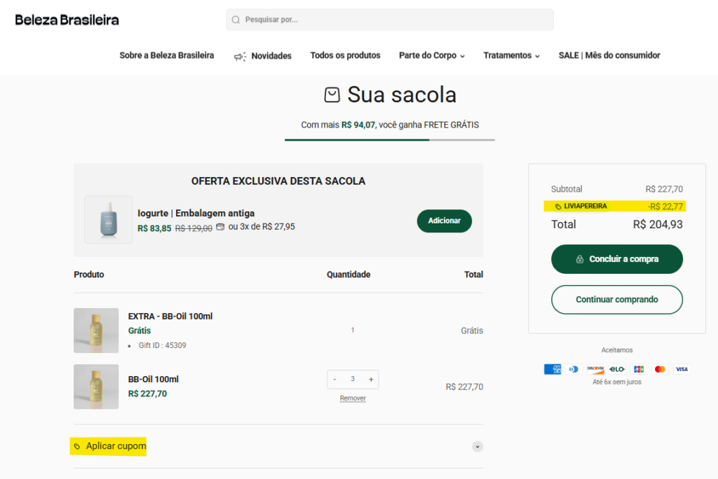 Garanta seus produtos Bumbum Cream com meu desconto e frete grátis.
