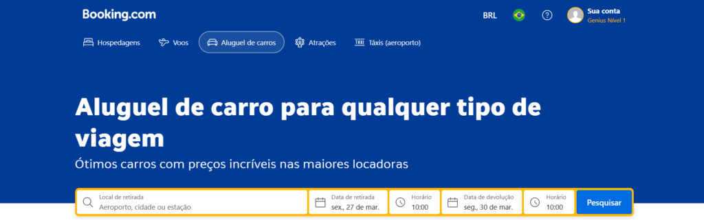 melhor site de aluguel de carro