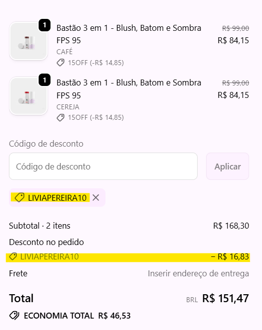 Com o cupom&nbsp;LIVIAPEREIRA10, voc&ecirc; recebe&nbsp;10% de desconto na Ollie.
