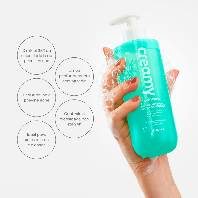 produtos Creamy para pele oleosa e seca