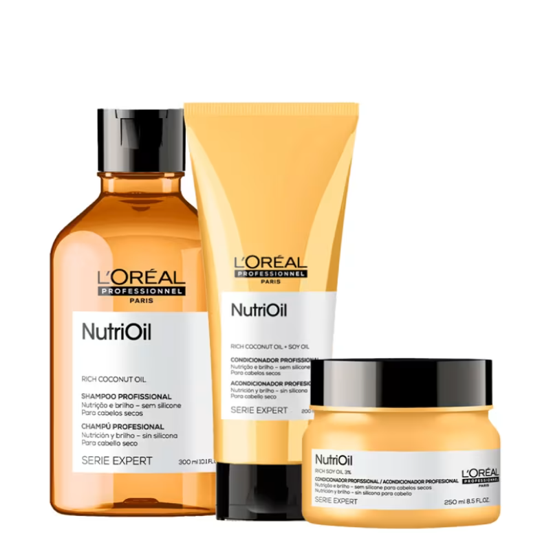 Kit L'Oréal Professionnel Serie Expert NutriOil Shampoo Condicionador e Máscara P (3 produtos)