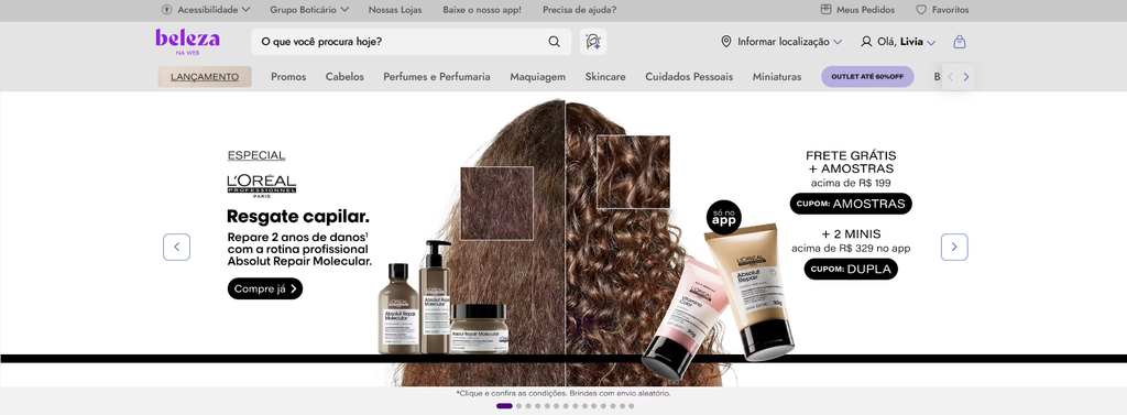 Cupom de desconto Beleza na Web